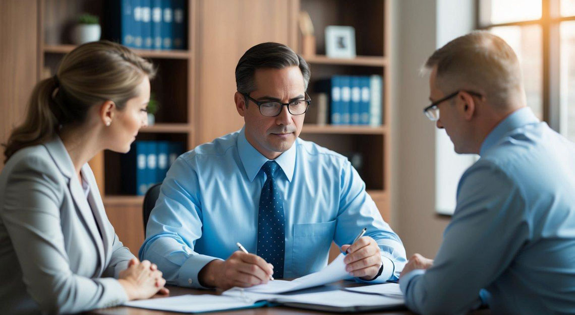 A prosecutor reviewing evidence, consulting with law enforcement, and determining the likelihood of conviction before charging a criminal case